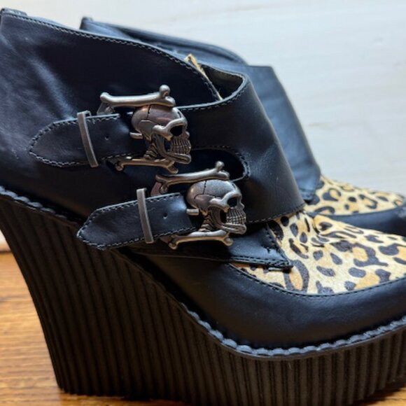 Demonia Creeper-306 | Black & Leopard Creepers | Size 9 | With Box - Picture 4 of 7